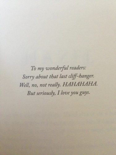 The House of Hades dedication page