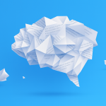 Origami paper brain made from text pages—visual metaphor for ghostwriter cost, rates, and the value of professional writing
